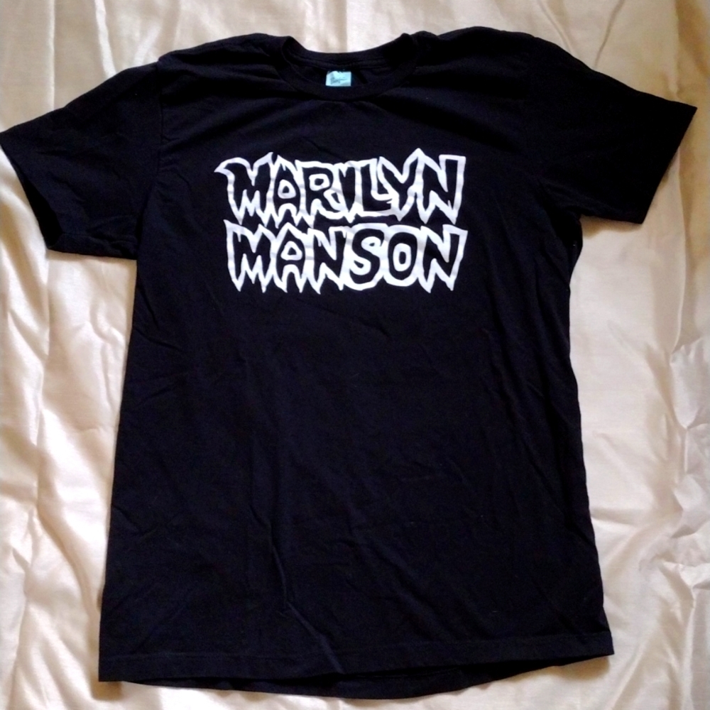 Marilyn Manson large black and white 100% cotton Pacific t-shirt Hot topic